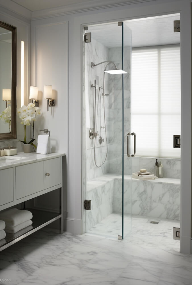 Home Remodeling Services in Preston Hollow, TX​ - image of updated bathroom with glass